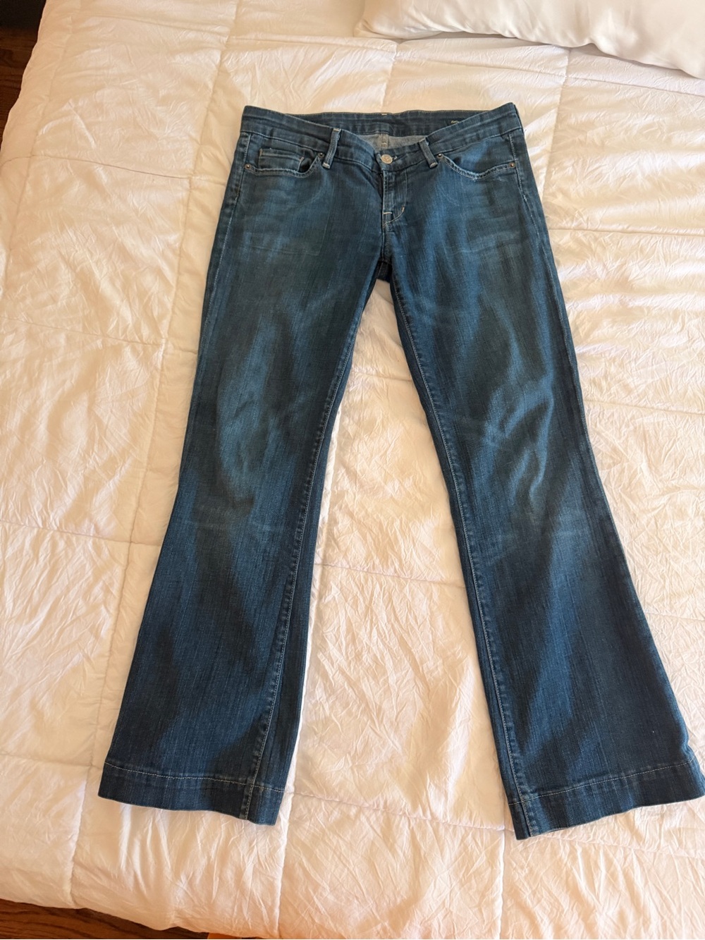Women’s Blue Stretch Trouser Cut Jeans